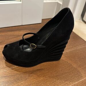 Authentic Saint Laurent Suede platform shoes